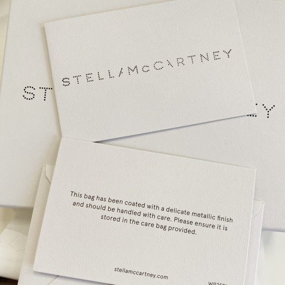 NWT Stella McCartney Metallic Logo Card, Pink